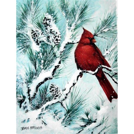 Carolines Treasures Winters Glory Redbird 1 Northern Cardinal Flag Garden Size PJC1057GF